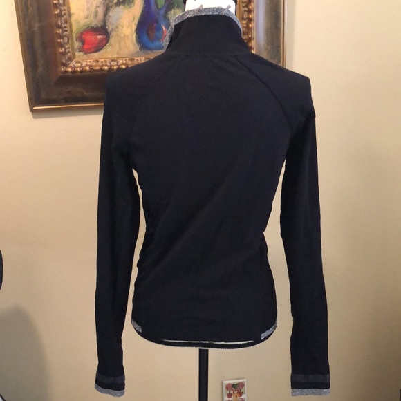 Adidas Classic fabric ribbed gray trimmed neckline, sleeves and front hem jacket - Picture 6 of 12